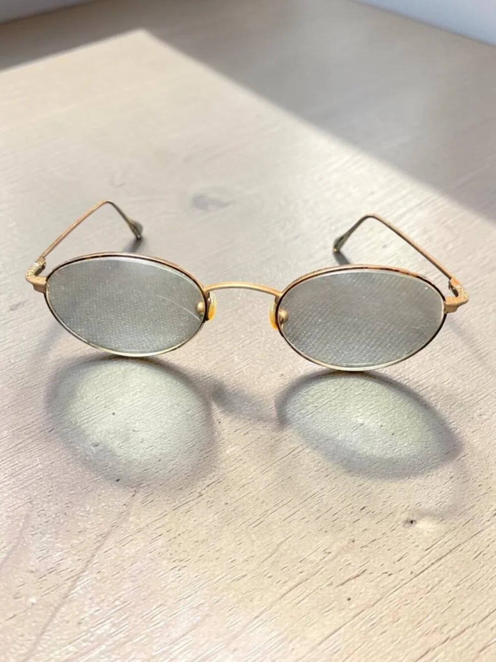 Vintage Polo Ralph Lauren Tiny Oval Glasses Gold Wire Cable Temples Office Siren